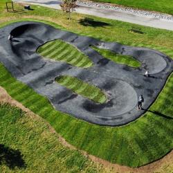 Arial picture of paved pump track