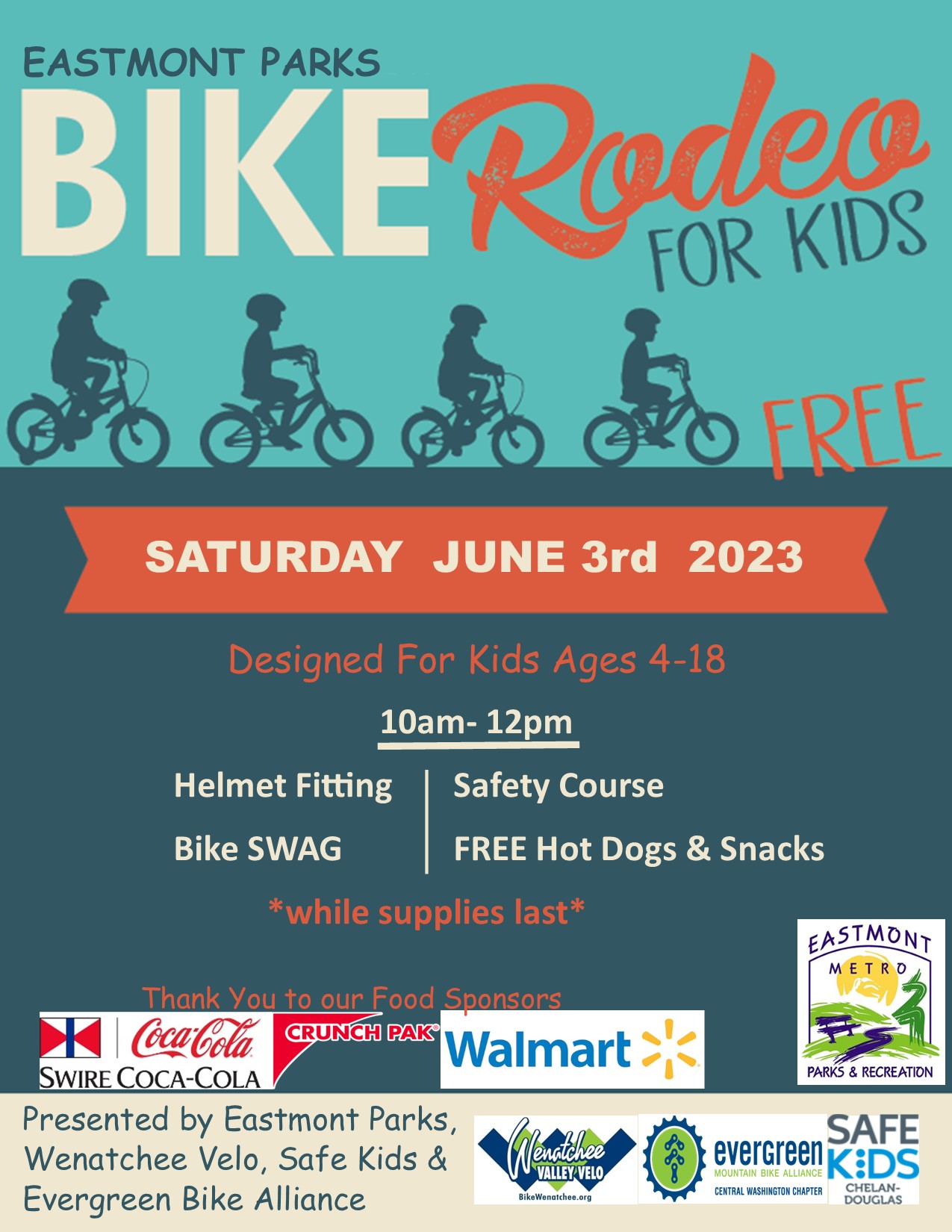 Eastmont Parks Bike Rodeo For Kids Flyer